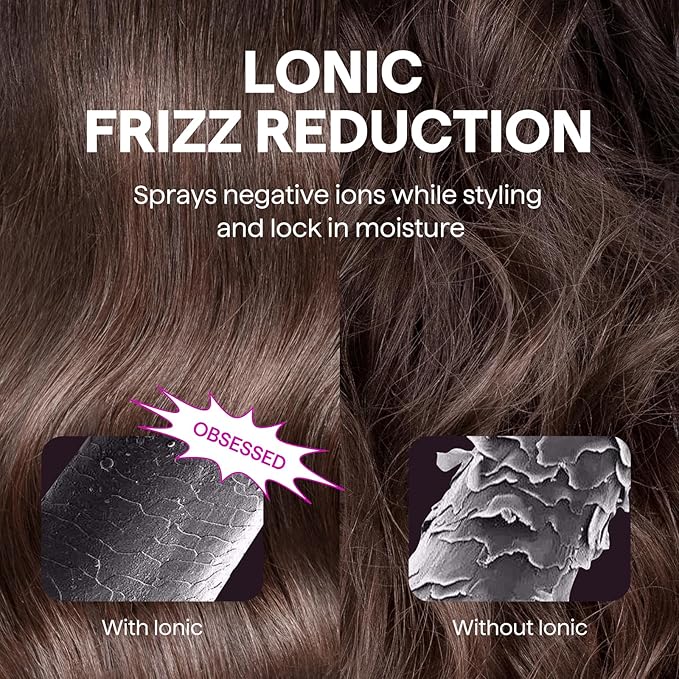 Wavytalk Updated Version Thermal Brush, 1.5 Inch Negative Ion Blowout Express Thermal Round Brush Creates Salon-Quality Blowouts, lonic Frizz Reduction Makes Hair Shinier & Smoother (Millennial Pink)