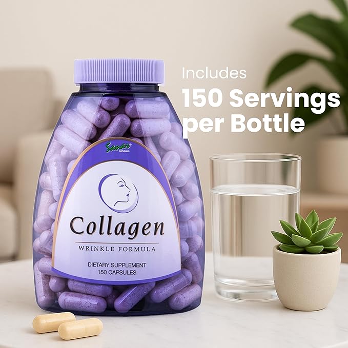 Sanar Naturals Collagen Pills for Women & Men | Hydrolyzed Peptides with Vitamin E & Vitamin C | Supports Hair, Nail, Skin, Bone & Joint Health, Reduce Wrinkles | Grass Fed, Non-GMO,150 Capsules