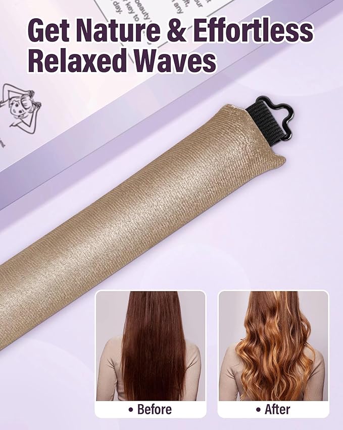 Heatless Hair Curler Overnight Curls-3 Pcs No Heat Curling Blowout Rod to Sleep In,Hair Rollers with Satin Scarf