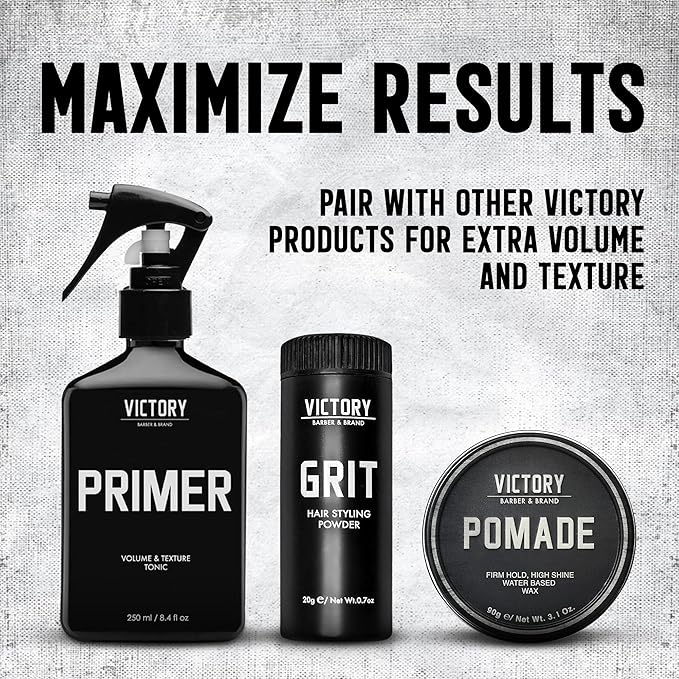 Victory Barber & Brand Grit Texture Powder For Men Barbershop Hair Powder Made in the USA | Composite Clay Styling Powder | styling powder for men 0.35 oz