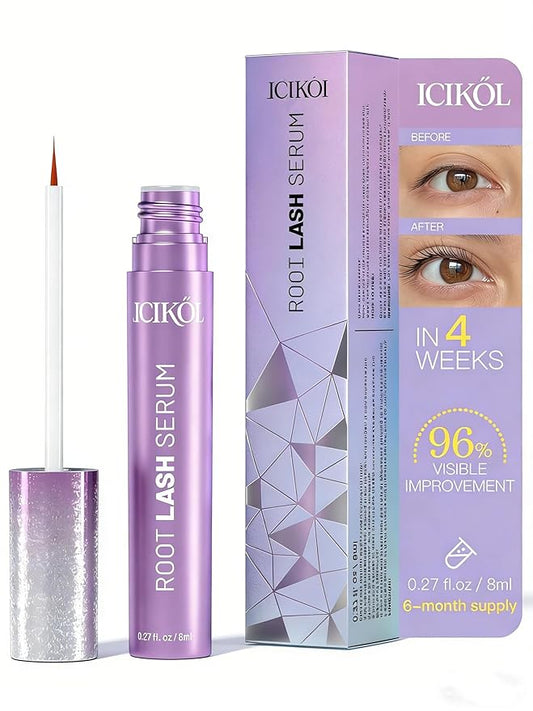 Eyelash Growth Serum - Advanced Peptide & Vitamin Formula, 96% Visible Improvement in 4 Weeks - For Longer, Thicker, Fuller Looking Lashes, Vegan & Cruelty-Free for Sensitive Eyes, 8mL
