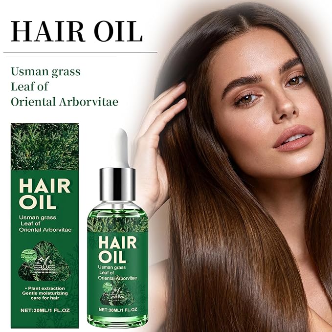 NovaCharm Nature Hair Oil with Usma Grass Extract, Lightweight Herbal Hair Essential Oil for Dry & Damaged Hair, Moisturizing Scalp & Hair Care Serum, 30ML / 1 Fl Oz