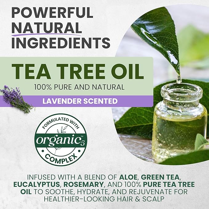 Tea Tree Lavender Mint Hair Mask with Biotin & Argan Oil, Deep Conditioning Hair Mask for Coarse & Dry Damaged Hair, Scalp Itch Relief, Hydrating Hair Mask for Men & Women | Tea Tree Hair Mask