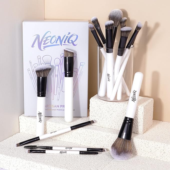 14 PCS Professional Makeup Brushes, Makeup Brush Set, Foundation Powder Blending Concealer Eyeshadows Blush Cosmetics Brushes,Versatile Face Make Up Tools For Liquid, Cream, Loose(White)