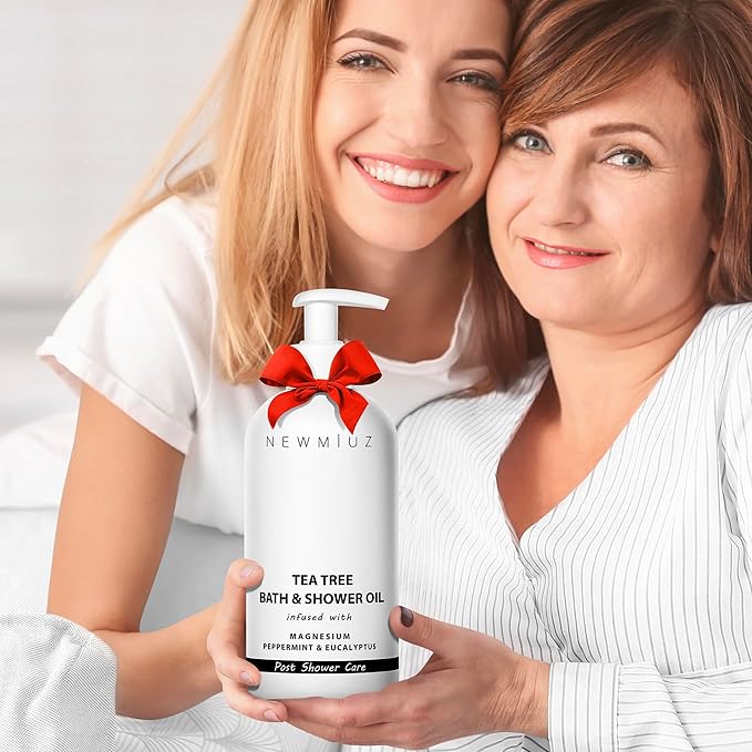 New Miuz Magnesium inShower Body Conditioner Soft Skin Post Shower Care Moisturizer for Body Legs Bath Oil Sore Muscles Recovery Peppermint Eucalyptus Tea Tree Spa Gift