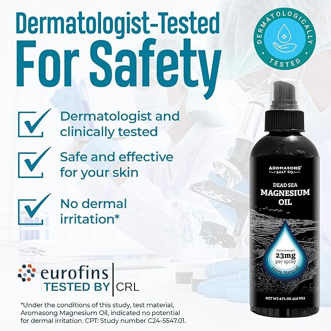 Aromasong Magnesium Oil Spray for Feet & Body – 23mg Magnesium per Spray – Topical Magnesium Spray for Calm Sleep & Leg Discomfort – 2 Pack 8 oz, Made in USA