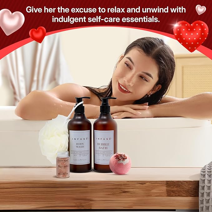 10-Piece Spa Gift Box for Women | Self-Care Set with Eye Mask, Loofa,Bath Bombs,Face Masks,Bubble Bath, Lotion, Body Wash & Bath Salt | Gift for Mom, Grandma, Wife, Bridesmaid or Loved Ones