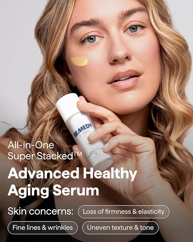 Remedy Healthy Aging Advanced Serum - Remedy for Healthy Aging - Retinaldehyde, Glycolic Acid, Argireline, Ferulic Acid,Matrixyl 3000 - Anti-Aging - For Fine Lines,Wrinkles - By Dermatologist Dr. Shah