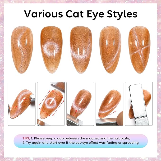 AIMEILI Cat Eye Gel Nail Polish U V LED Hema Free Cruelty Free Vegan Gel Polish Colors for Nail Art Kit Set Of 6pcs X 10ml - Kit Set 67