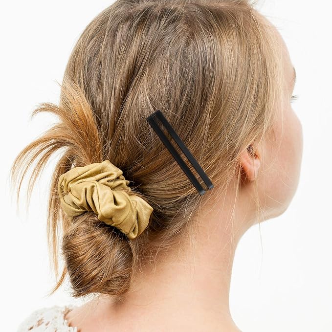 Hotop 30 Pieces Hair Clip, Open Center Domed Metal Barrettes, Assorted Colors (Black, Brown, Silver), Universal Size, Lightweight, Durable, for Girls and Women