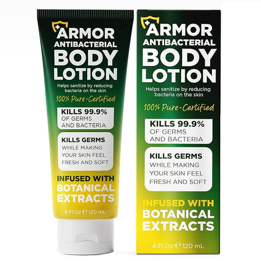 Antibacterial Body Lotion | Kills 99.9% of Germs & Bacteria | Body Lotion for Women & Men Helps Sanitize Skin | Infused with Botanical Extracts | Fresh, Soft & Moisturized Skin | 4 fl oz