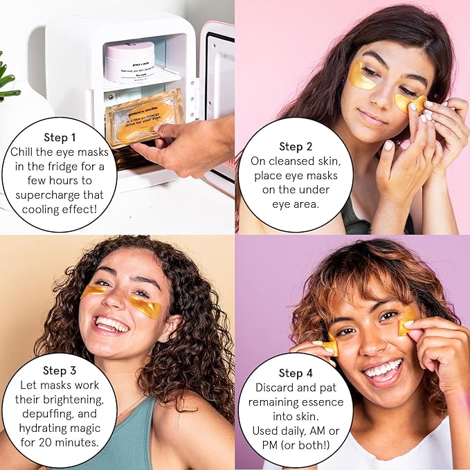 grace & stella Under Eye Mask - Reduce Dark Circles, Puffy Eyes, Undereye Bags, Wrinkles - Gel Under Eye Patches, Valentines Day Gifts Bulk - Vegan Cruelty-Free Self Care (72 Pairs, GoldPinkBlue)