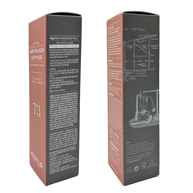 PESTLO Baby Collagen Glow Mask - Korean Peel Off Facial Mask Infused with Reallagen/T3 Vegan Collagen, Aginon, Volufiline for Hydrating, Firming, Glow, Glass Skin | Optional Overnight Use, 2.36 fl.oz