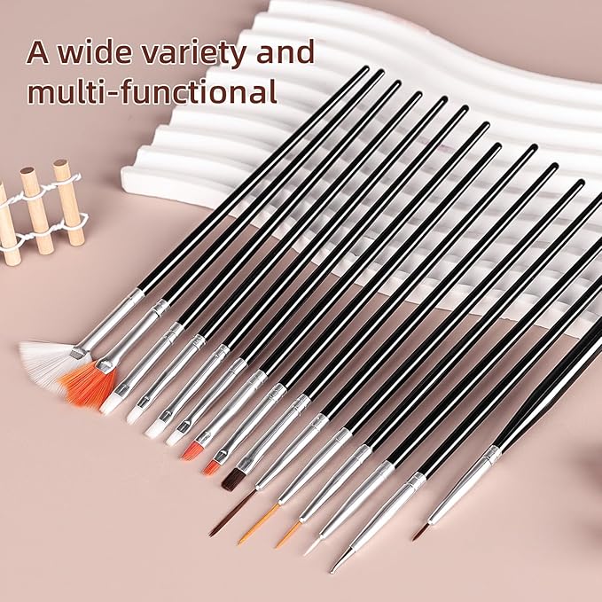 JODSONE 32Pcs Nail Art Brushes kit,Nail Art Tool Set,Dotting Tools,French Manicure,Dust Brush,Striping Brushes for Long Lines,Drawing Pen Painting Pen for Gel Polish Design Supply