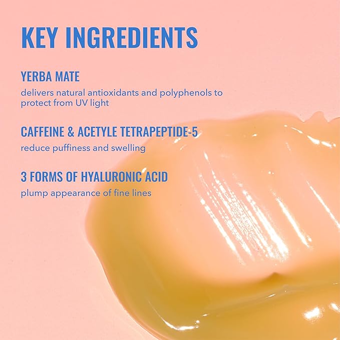 Good Molecules Yerba Mate Wake Up Eye Gel Pack 2 – 15 ml Each | Hydrating Under Eye Gel with Hyaluronic Acid & Caffeine for Dark Circles and Puffiness