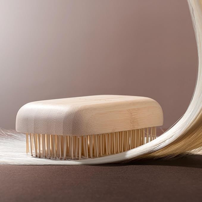 EcoTools Travel Detangler Hairbrush, Gently Detangle & Smooth Hair, Brush For Wet Or Dry Hair, Heat Resistant, Mini Renewable Bamboo Hairbrush For Styling On-The-Go, Vegan & Cruelty-Free, 1 Count