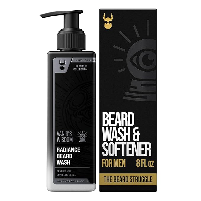 The Beard Struggle Radiance Beard Wash – Platinum Collection, Vanir’s Wisdom – Cleanse, Nourish & Soften – Beard Cleanser for Men (8 fl oz)