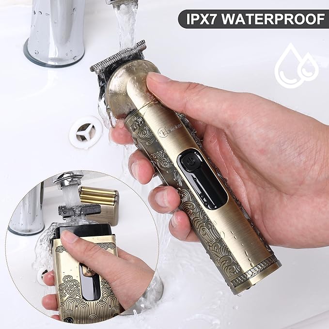 Hatteker Professional Hair Clipper Electric Razor Foil Shavers for Men Body Nose Ear Hair Grooming Kit with Triple Blades Cordless Waterproof