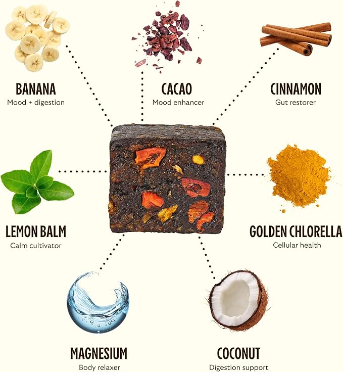 GEM Calm Bite | Supports Calm Mind & Clarity | Magnesium L-Threonate, Golden Chlorella, Lemon Balm | Holistic Non-Habit Forming | Gluten Free, Soy Free, Banana Cinnamon (28 Count)