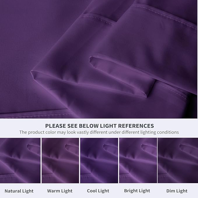 Maple&Stone Twin Flat Sheet 6 Pack,Premium Soft & Breathable,Brushed Microfiber Fabric,Anti-Shrinkage & Non-Fading,Bulk Flat Sheets Only Twin Size (Purple)
