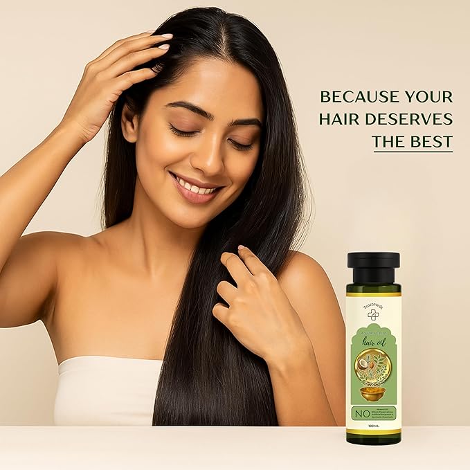10-Herb Ayurvedic Hair Oil – Herbal Oil Blend for Healthy Hair Growth, Scalp Nourishment & Hair Strengthening, Lightweight Daily Use Oil for All Hair Types, 100ml