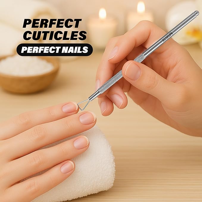 MUSI 3 PC Cuticle Nipper Clippers & Pusher, Trim Cuticles & Remove Dead Skin for Manicure & Pedicure and Groom Fingernails & Toenails with Sharp, Efficient Cuticle Trimmer Kit Men & Women