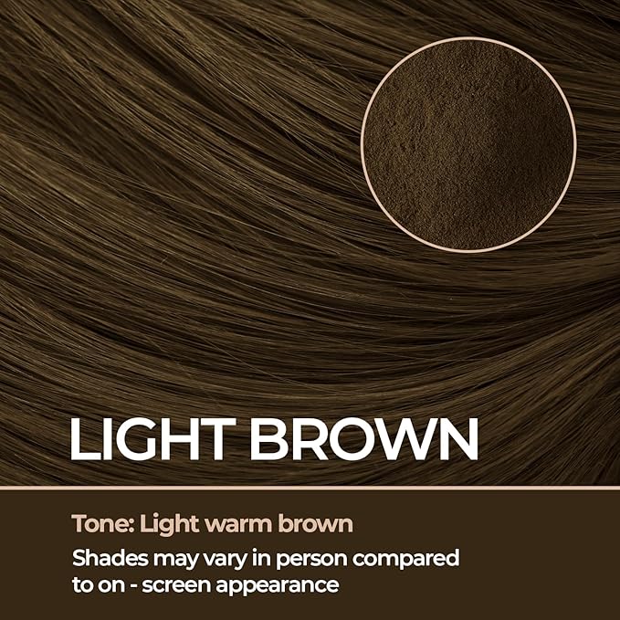 Keratin Hair Fibers for Men & Women - Fill In Fine or Thinning Hair, Instantly Thicker, Fuller Looking Hair (Light Brown 15g)