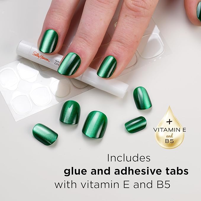Sally Hansen Salon Effects Perfect Press-On Nails | Almond Shape | Easy to Apply, Non-Damaging | 30 Nails, Nail Glue, Adhesive Tabs, File | She's Shifty
