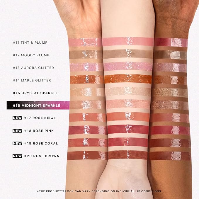 Nature Republic HONEY MELTING LIP GLITTER & PLUMPING (16 MIDNIGHT SPARKLE) SOFT LIP STICK Moisturizing Gloss, Volumizing formula, Color changing Sheer tint, Shine Glimmer Finish