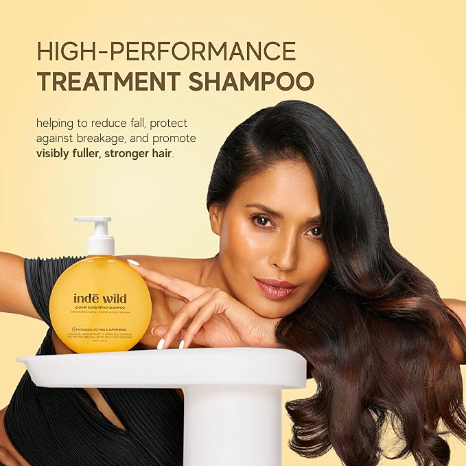 Indie Wild Champi Bond Repair Shampoo, Hair Fall Control and Scalp Cleanser with 21 Ayurvedic Herbs, 300 ml