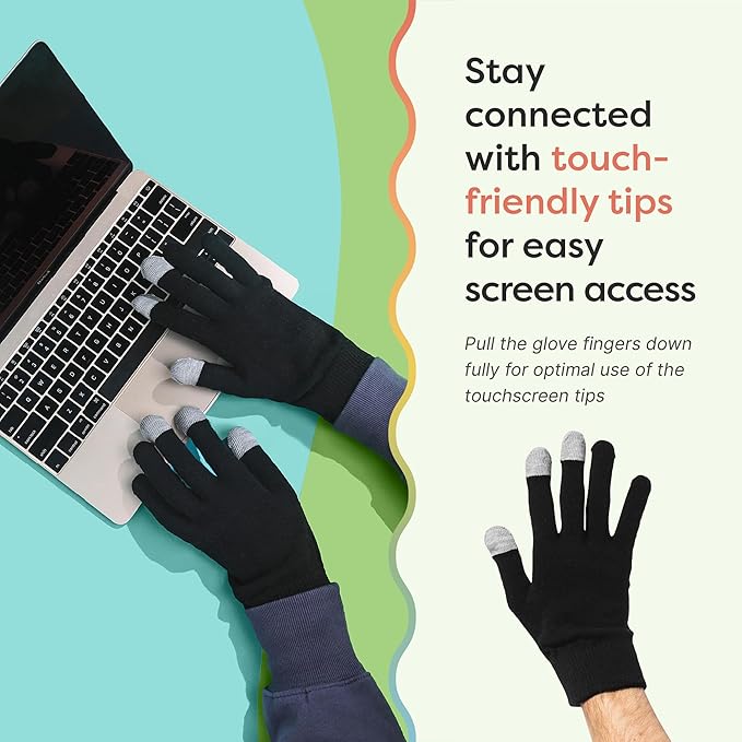 ZenToes Moisturizing Gloves for Dry Hands, Gel Infused with Jojoba Seed Oil, Olive Oil and Vitamin E, Overnight Hand Moisturizer (Large, Cotton Black)