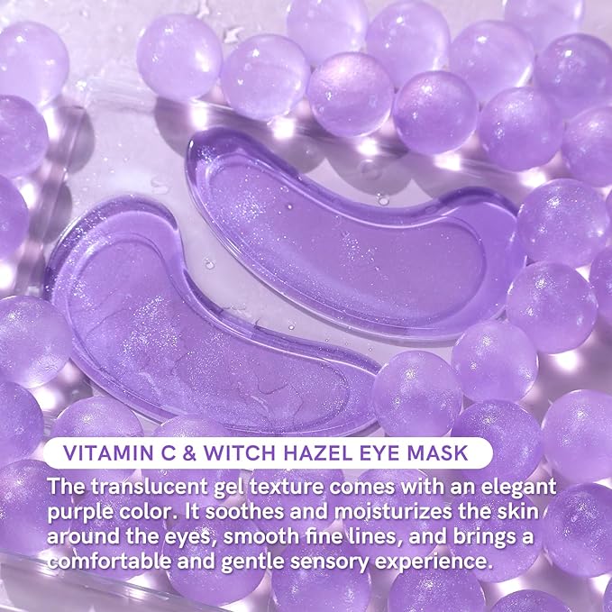 PEAUAMIE Under Eye Patches with Vitamin C and Witch Hazel Eye Mask for Dark Circles and Puffiness,Face Mask Skin Care Products 30 Pairs