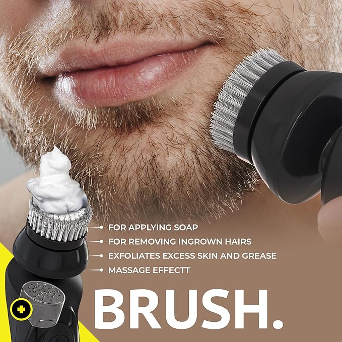 MANECODE® Electric Razor for Men - Shaver with Floating 8 Contouring Technology® IQ Cleaning Sensor® (Charging Station)