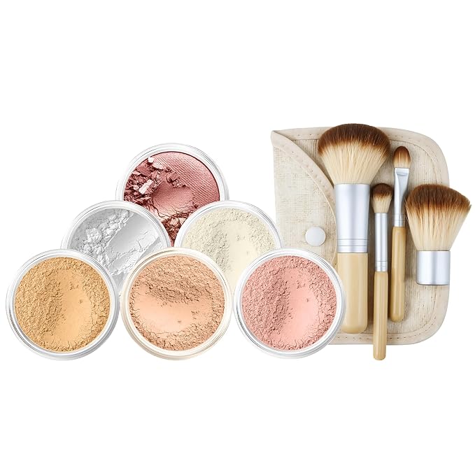 EVERYDAY KIT (FAIR 2) Full Size Mineral Makeup Set Matte Foundation Bare Face Sheer Powder Cover