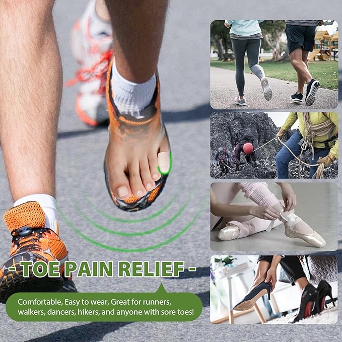 Gel Pinky Toe Sleeves Toe Protectors - Bukihome 8 Pack Silicone Toe Caps with Aloe Vera Extract - Toe Protections Cushions for Women & Men - Protect Corns, Blister