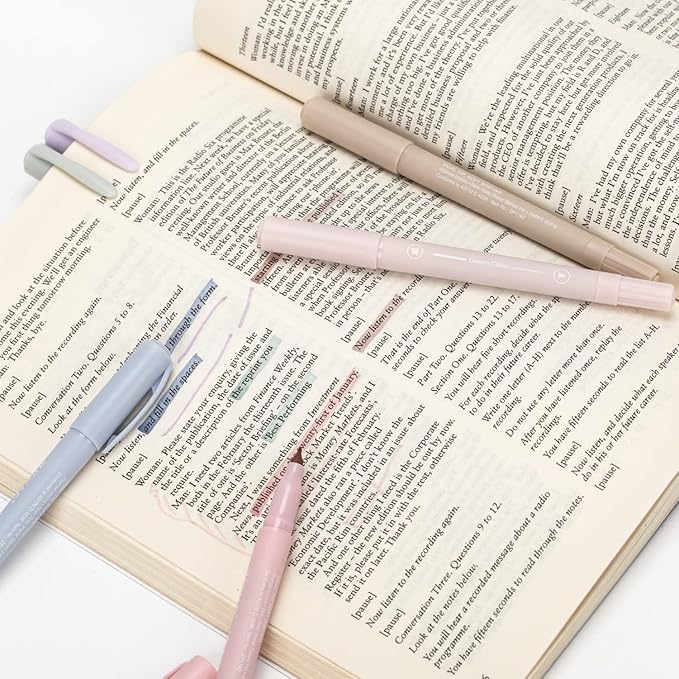 ZEYAR Cute Highlighters With Dual Tips, Cream Colors, Chisel and Bullet Tips, Aesthetic Marker, No Bleed Dry Fast Easy to Hold (12 Colors)