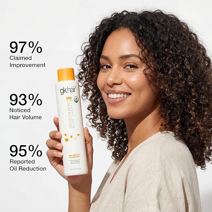 GK HAIR Balancing Shampoo Cleanses and Removes Buildup with Keratin Treatment For Oily Control Flaky Itchy Dry Scalp Thinning nourishing Hair Sulfate Free Women and Men – 10.1 Ounce