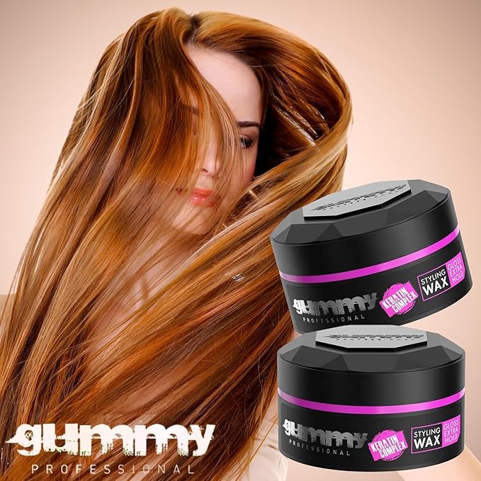 Gummy Gloss Extra Hold Hair Styling Wax 5.07 fl.oz - Keratin Complex, 150 ml (Pack Of 3)