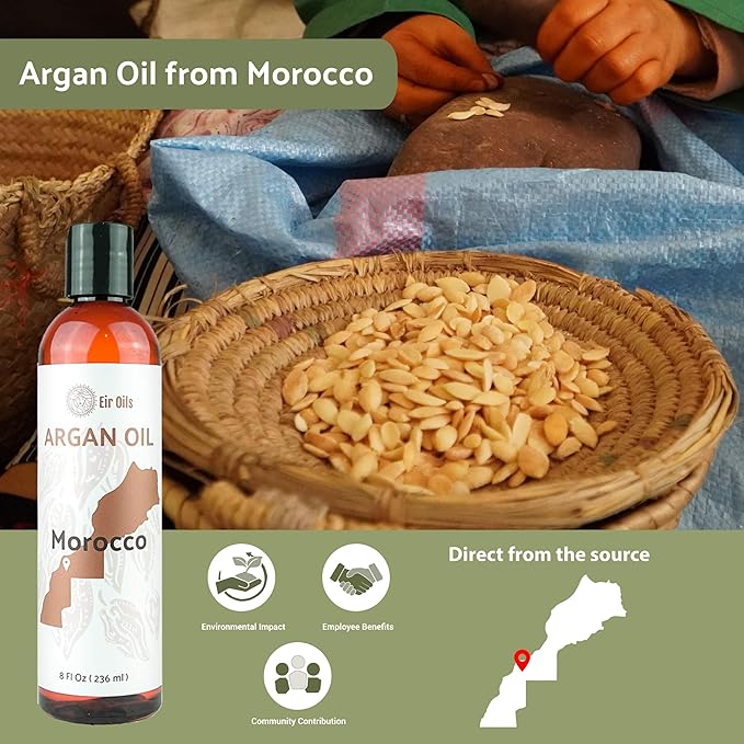 Nature Packaged Argan Oil for Hair Growth Oil 4 Gallon (Aceite de Argan) - 100% Pure Cold Pressed Moroccan Oils - Suitable for Colored & Damaged Hair, Face, Body Oils, Nail & Scalp