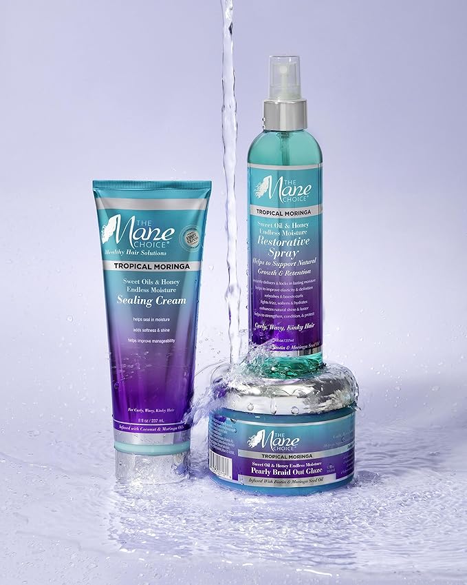 THE MANE CHOICE - Tropical Moringa Sweet Oil & Honey Endless Moisture Sealing Cream, 8 Ounce