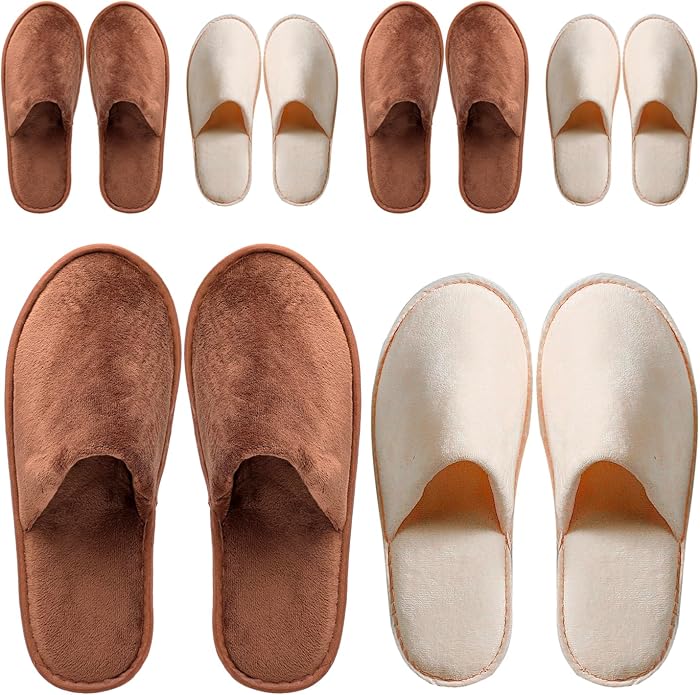 6-10 Pairs Spa Slippers, Non Slip Disposable Slippers For Guest, Washable Reusable, Which Can Be Used As Women Men, House, Indoor, Bathroom, Bedroom, Hotel, Bride Slippers