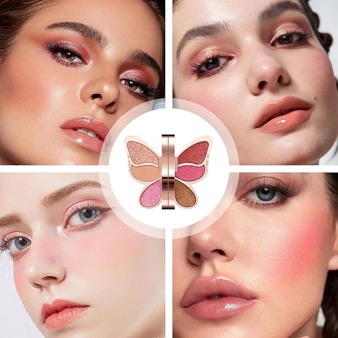 6 Color Eyeshadow, Makeup Eye Palette, Waterproof Matte Glitter, Highly Pigmented Eye Shadow, Colorful Cosmetic Set for Women Girls Daily Evening Party Professional Makeup Look