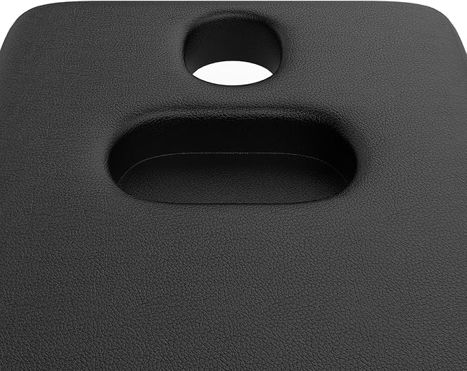 pouseayar Stationary Massage Table with Backrest and Storage Space for Treatment Table Physical Therapy Table Spa Facial Bed, 6 Square Legs Metal Frame PU Leather, 31.5'' Wide × 75'' Long - Black