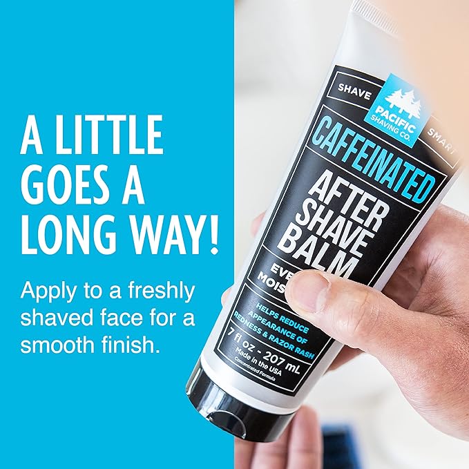 Pacific Shaving Company Caffeinated Aftershave - Helps Reduce Appearance of Redness, With Safe, Natural, and Plant-Derived Ingredients, Soothes Skin, Paraben-Free, Made in USA, 3.4 oz