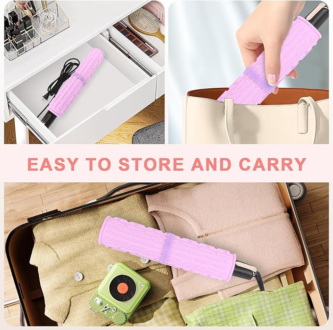 AMIJEAL Oversize Silicone Heat Resistant Mat for Hair Tools, Curling Iron Mat, Hot Tools Holder, Portable Flat Iron Hair Straightener Pad Cover for Travel Vanity Salon(14.2" x 11.0")