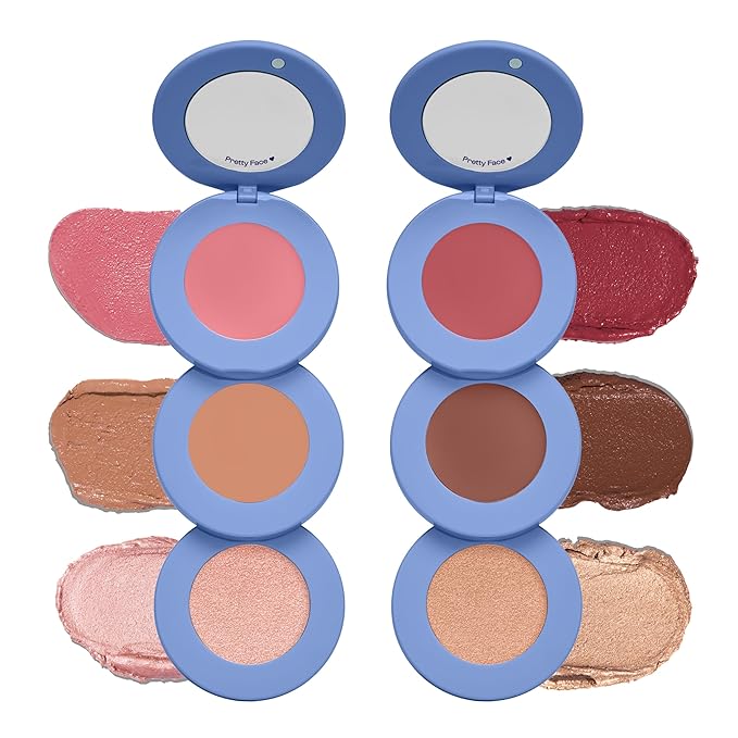 Alleyoop Stack The Odds Cream Makeup Palette Duo – All-in-One Blush, Contour, Bronzer & Highlighter in Cocktail Hour & Sassy Pants