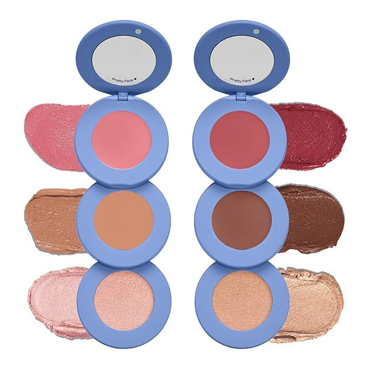 Alleyoop Stack The Odds Cream Makeup Palette Duo – All-in-One Blush, Contour, Bronzer & Highlighter in Cocktail Hour & Sassy Pants