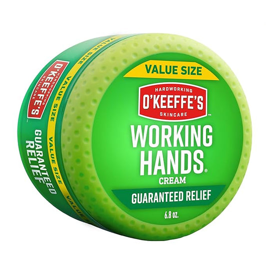 O'Keeffe's Working Hands Hand Cream for Extreme Dryness - 6.8 oz Value Size Jar (1 Pack) - Repairing Skincare for Cracked, Dry Hands