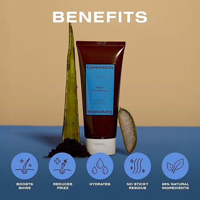 Ceremonia Pequi Styling Gel Clean Hair Gel Pequi Oil 6.7 Fl Oz 200 mL