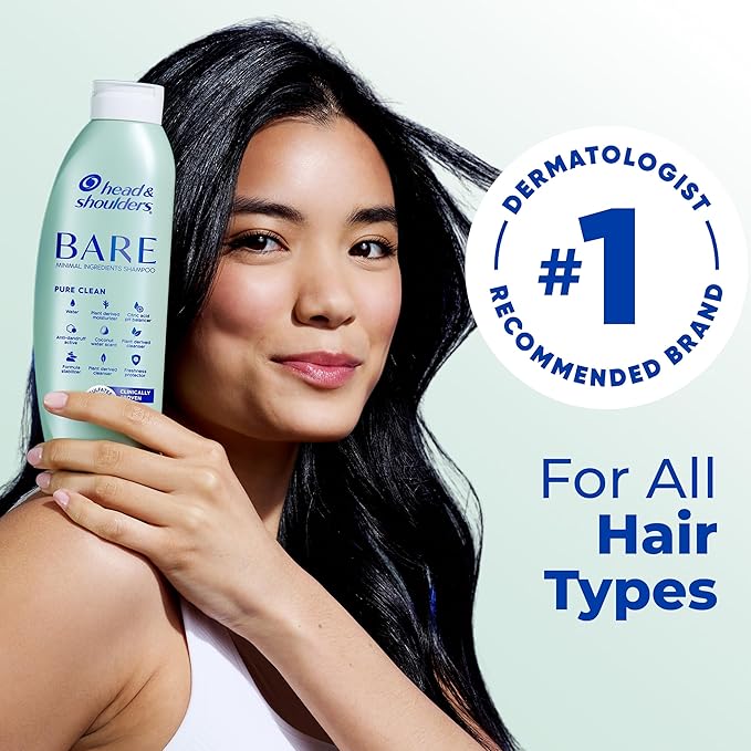 Head & Shoulders Anti-Dandruff Shampoo, BARE Soothing Hydration Twin Pack, 1% Pyrithione Zinc, Dry Scalp Relief, Free of Sulfates, Silicones, Dyes, 13.5 fl oz Each
